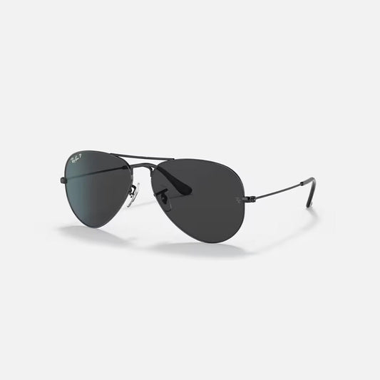 Ray-Ban Aviator RB3025 Black Frame Grey Polarized lens RB3025 Size 58-14