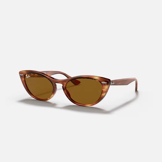 Ray-Ban NINA Polished Striped Havana Frame Brown Lens RB4314N 954/33 54-18
