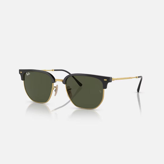 Ray-Ban New Clubmaster RB4416 Polished Black On Gold Frame and Green lens